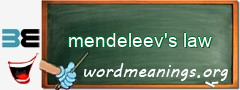 WordMeaning blackboard for mendeleev's law